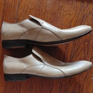 Kenneth Cole New York Men's Off-White Leather Dress Shoes MADE IN ITALY (no box)